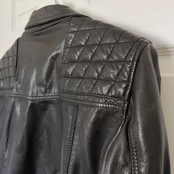 Allsaints kushiro black leather jacket - Picture 8 of 9